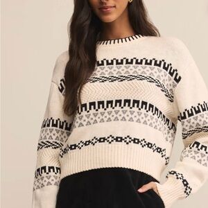NWOT Z Supply PERCI FAIRISLE SWEATER Cream Size Small